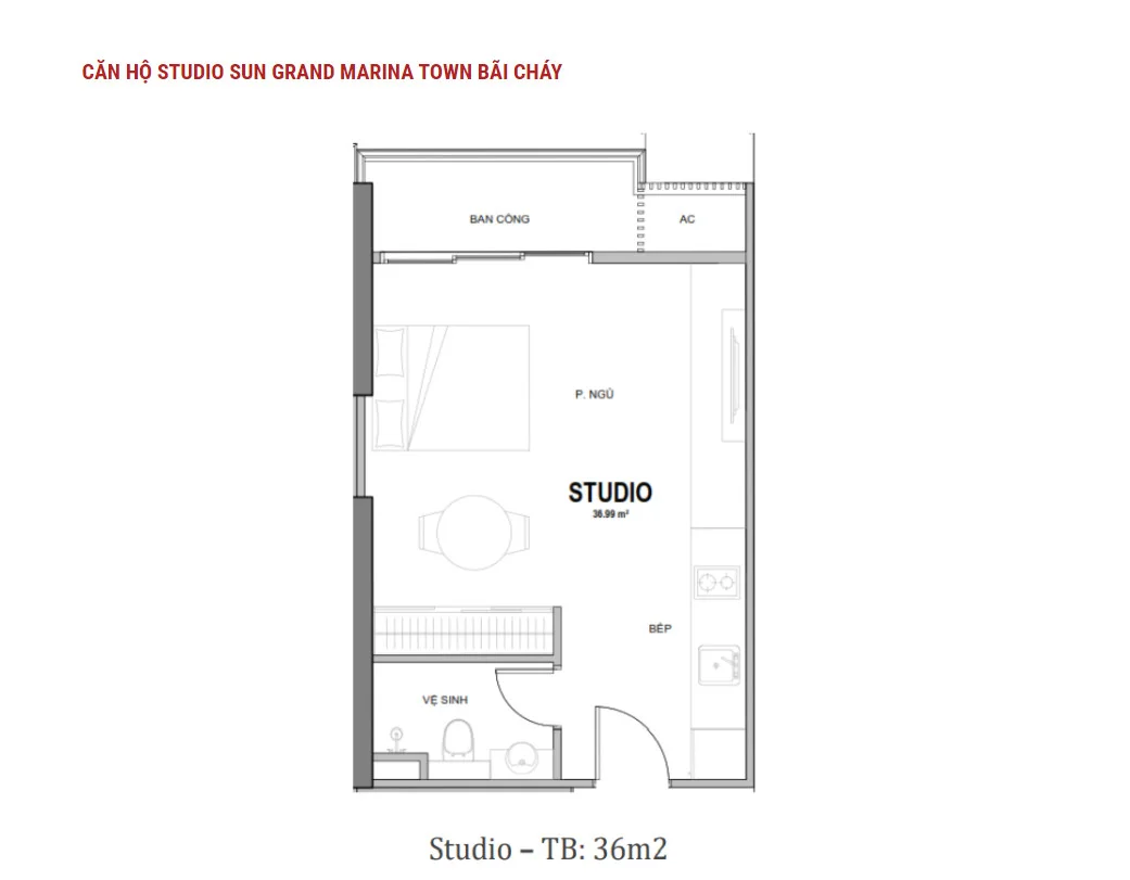 Căn hộ studio Sun Grand Marina Town Hạ Long