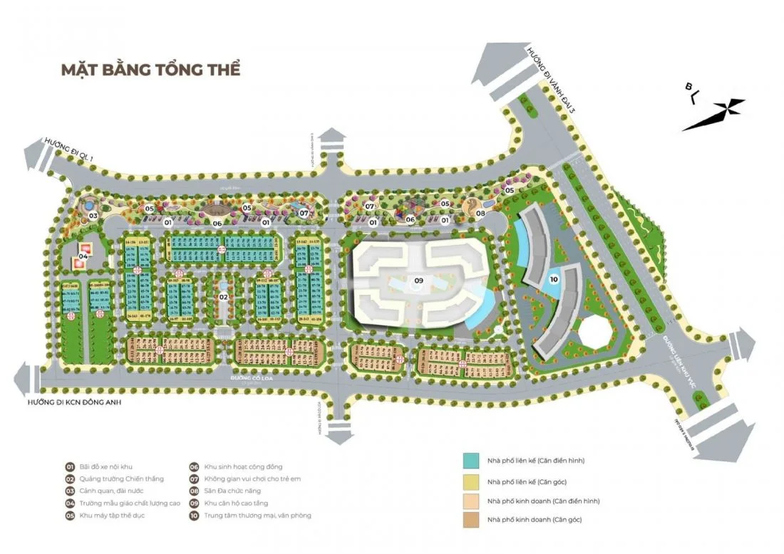 Mặt bằng tổng thể dự án Calyx Residence Đông Anh Hà Nội