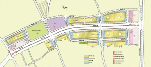 Mặt bằng tổng thể dự án khu đô thị HUD Sơn Tây