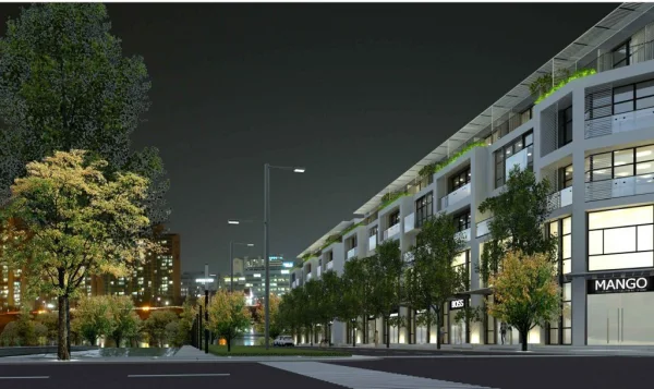 Phối cảnh dãy nhà phố thương mại dự án khu đô thị Promexco Móng Cái