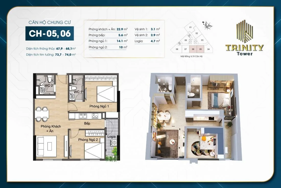 Tổ hợp căn hộ, offictel Tritiny Tower Hà Nội