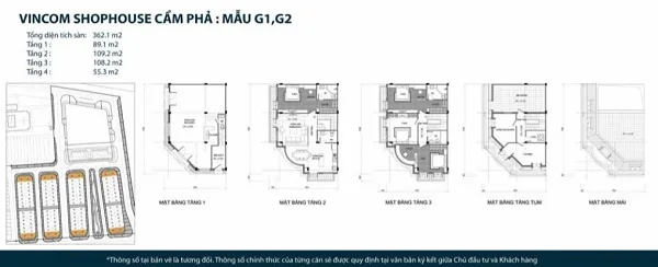 Thiết kế chi tiết mẫu shophouse mẫu G1, G2 tại dự án tổ hợp nhà phố thương mại Vincom Shophouse